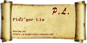 Pláger Lia névjegykártya